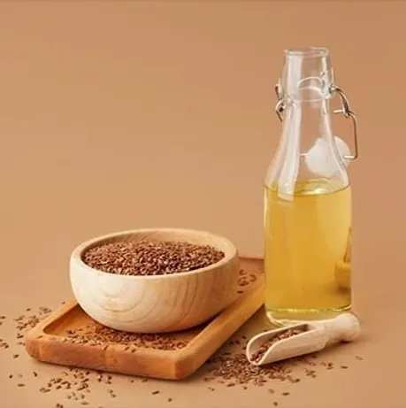 Linseed oil with flax seeds